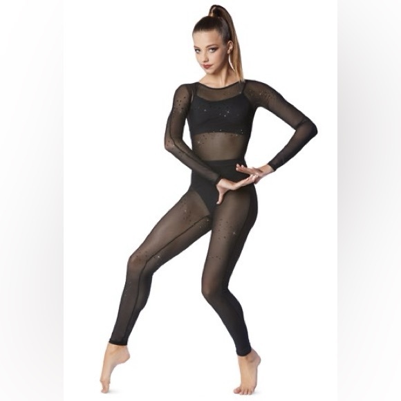Brand New | Ivy Sky Performance Unitard|Black Power Mesh|sSize Youth IC - Picture 2 of 4